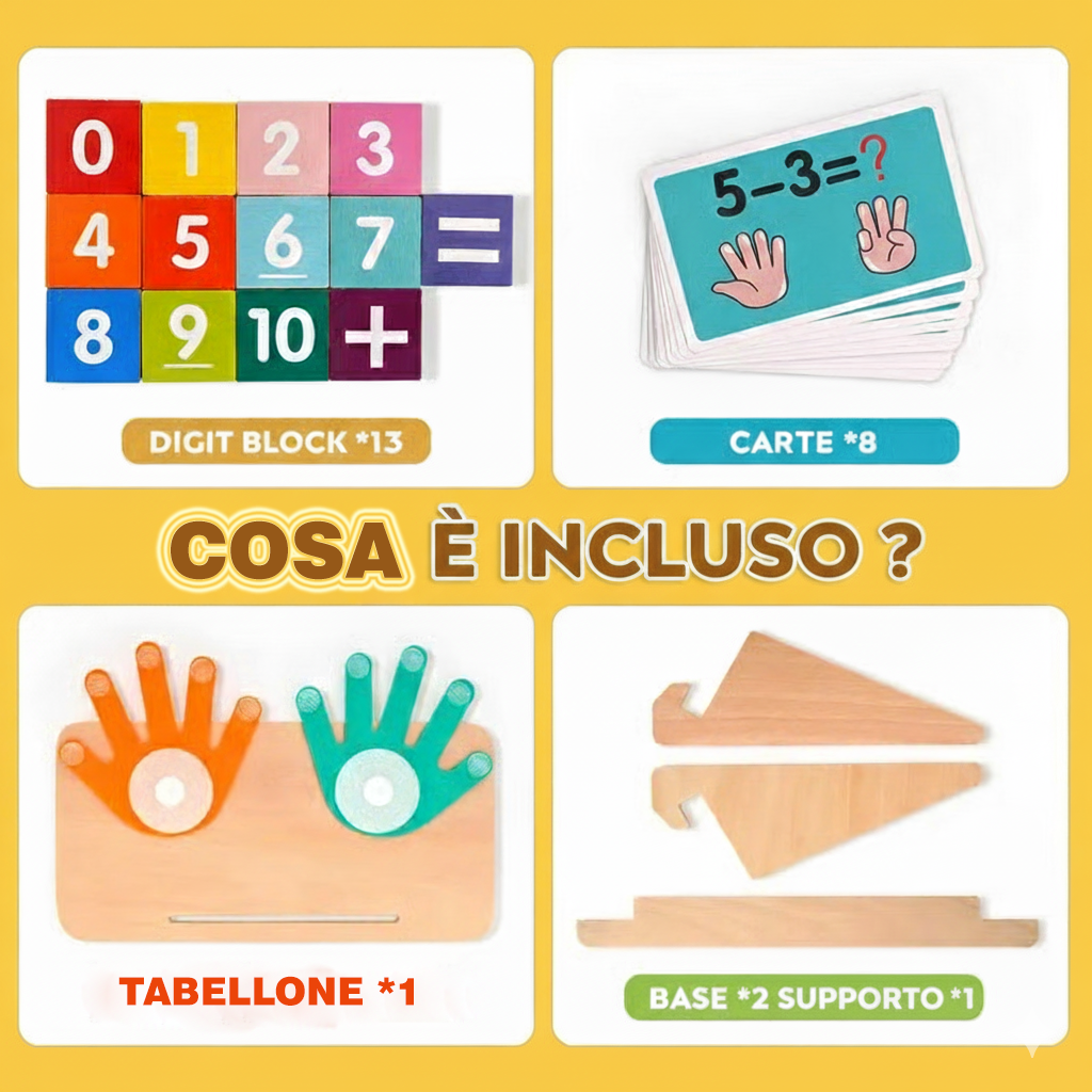 Blocchi interattivi Montessori per contare i numeri