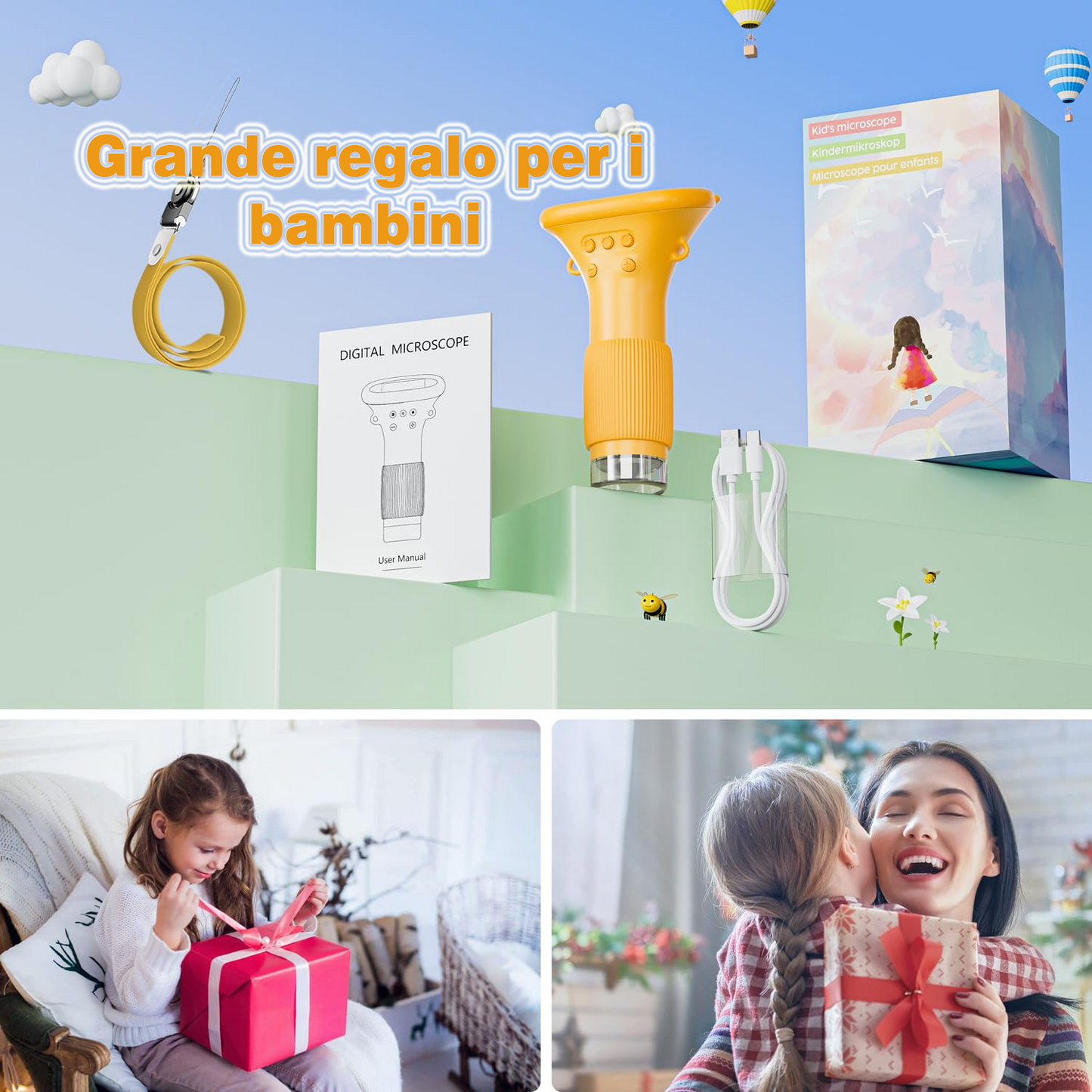 Il Primo Microscopio Scientifico del Tuo Bambino – Educativo, Portatile e Divertente!